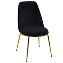 Sedia salotto design  velluto e metallo oro rotterdam nero