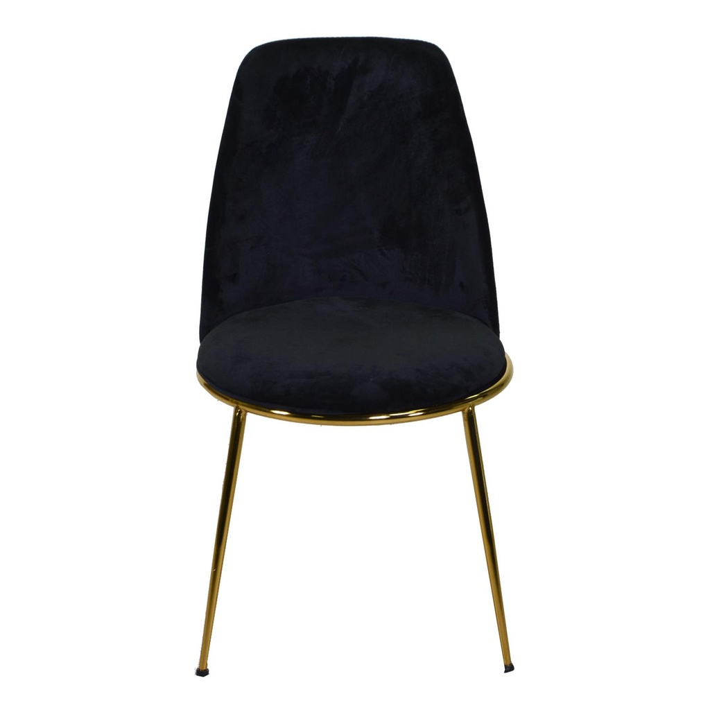Sedia salotto design  velluto e metallo oro rotterdam nero