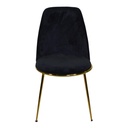 Sedia salotto design  velluto e metallo oro rotterdam nero