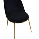 Sedia salotto design  velluto e metallo oro rotterdam nero