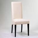 Sedia salotto ecopelle  crema e legno faggio nero