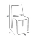 Sedia salotto in polipropilene Tortora MOSK 46x56x h82 cm