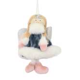 Angel in blue fabric cm13h17