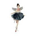 Blue fabric angel 13x5x29 cm