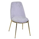 Sedia salotto design  velluto e metallo oro rotterdam grigio