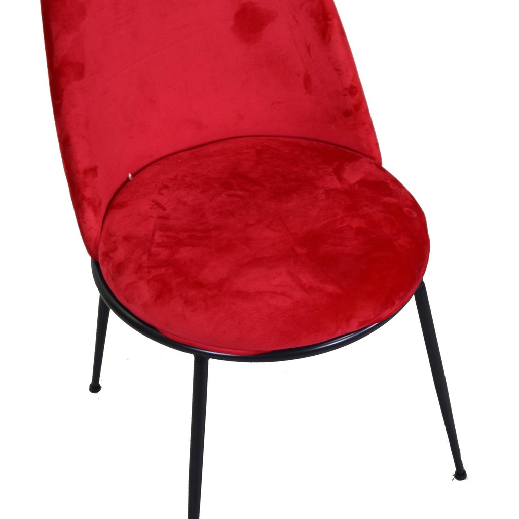 Sedia design  velluto e metallo  rotterdam rosso