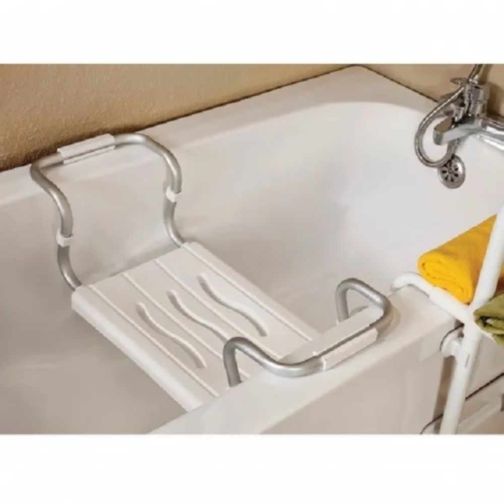 Sedile per vasca regolabile per disabili in alluminio bianco  19x26x65.5 cm