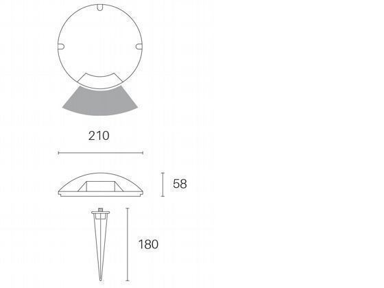 Segnapasso 1W Led 4000K  linea upper  grafite