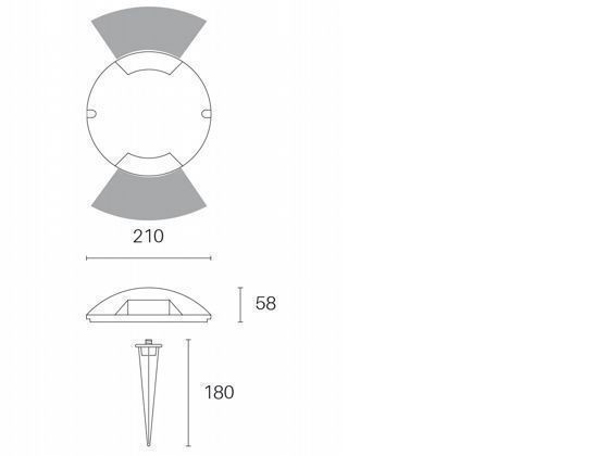 Segnapasso 2W Led 4000K  linea upper  grafite