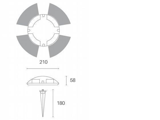 Segnapasso 4W Led 4000K  linea upper  grafite