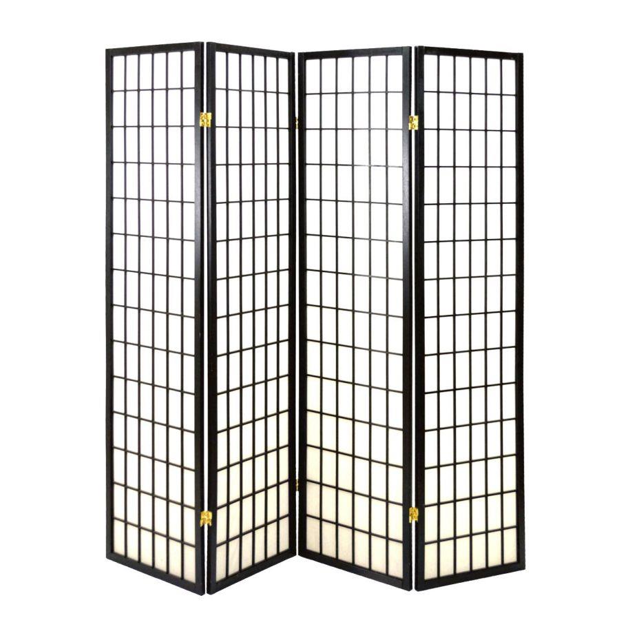 Separe paravento in carta di riso nero cm 180  x 180