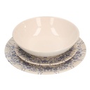 Servizio di piatti pz 18 con decoro azzurro/crema