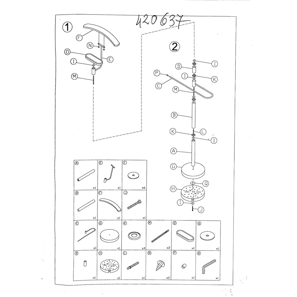 Servomuto con stelo acciaio e legno nero cm45x28h110