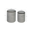 Set 2 Pouf in tessuto con contenitore Grigio RADMILA