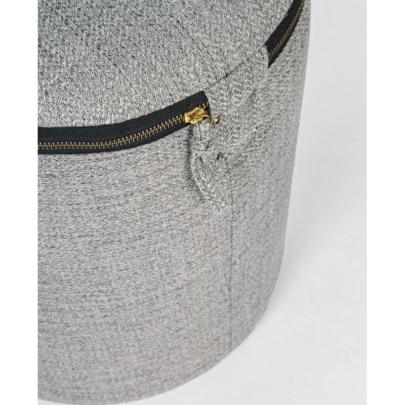 Set 2 Pouf in tessuto con contenitore Grigio RADMILA