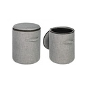 Set 2 Pouf in tessuto con contenitore Grigio RADMILA