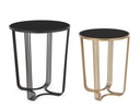Set 2 Tavolino oro-nero in metallo stile design