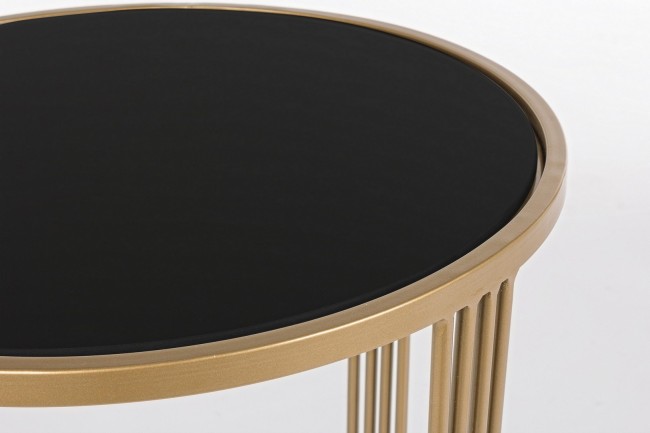 Set 2 Tavolino oro-nero in metallo stile design