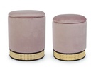 Set 2 pouf contenitore velluto rosa antico Milena