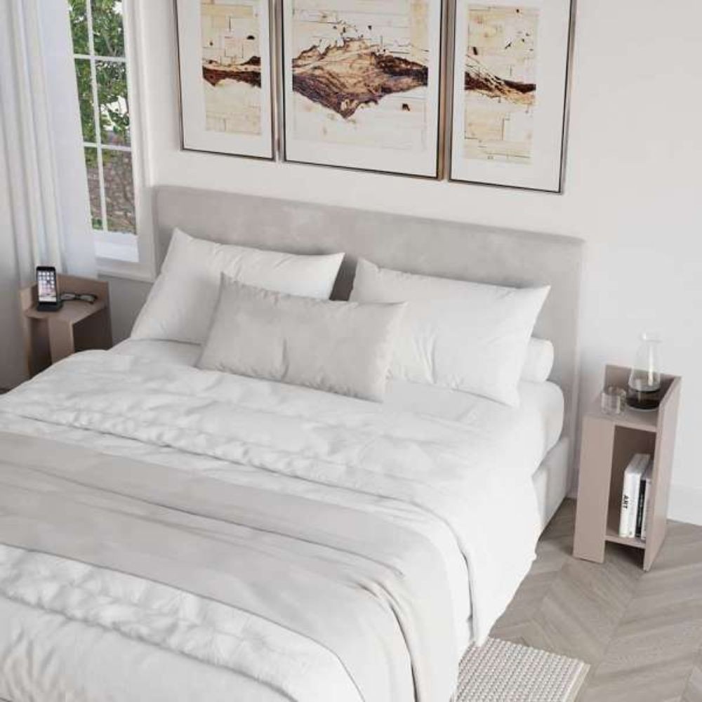 Set 2 tavolini comodini Elos colore light mocha 25x25x60 cm