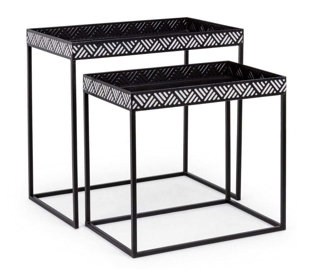 Set 2 tavolini metallo nero Inky