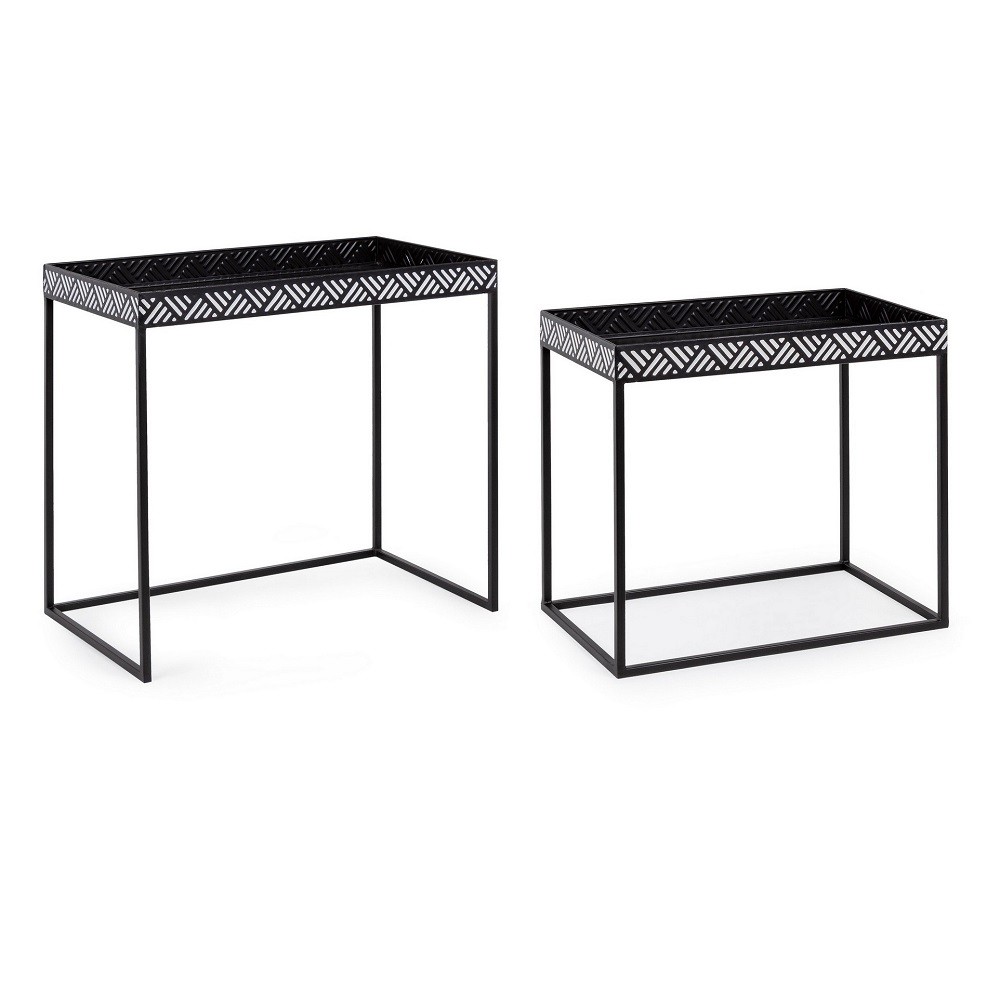 Set 2 tavolini metallo nero Inky