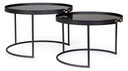 Set 2 tavolini moderni nero Zeina