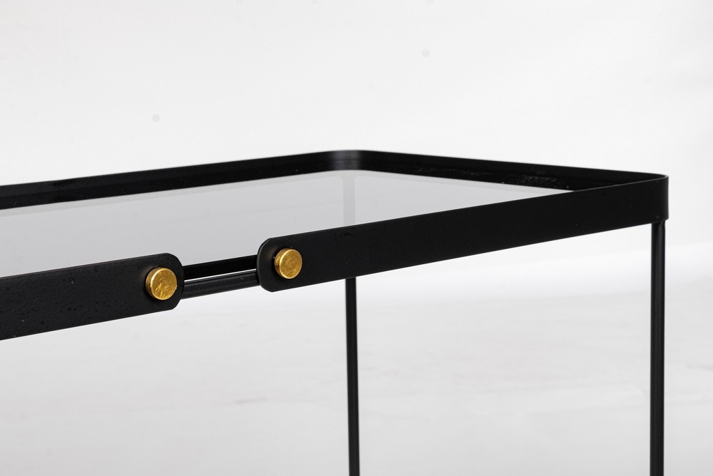 Set 2 tavolini rettangolare acciaio nero Zeina