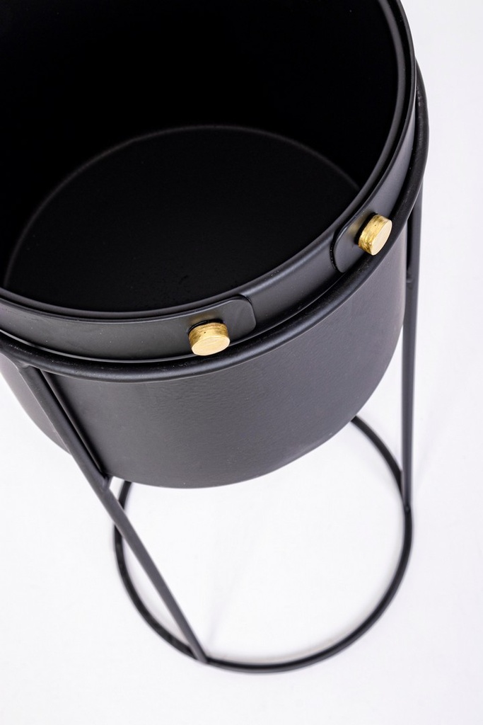 Set 2 vasi per pianta acciaio nero Zeina