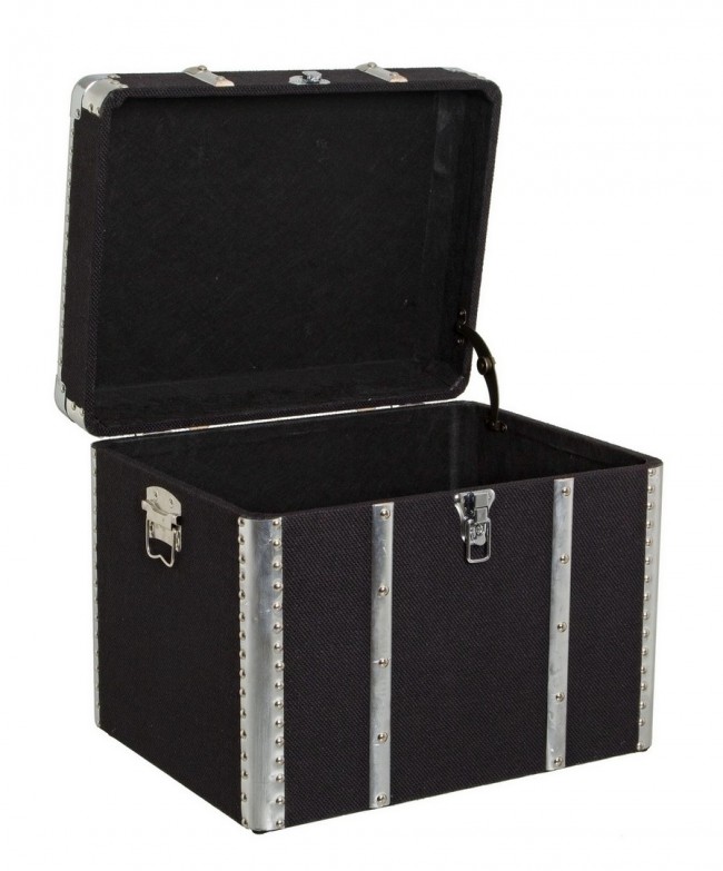 Set 3 bauli nero in legno stile atmosphere