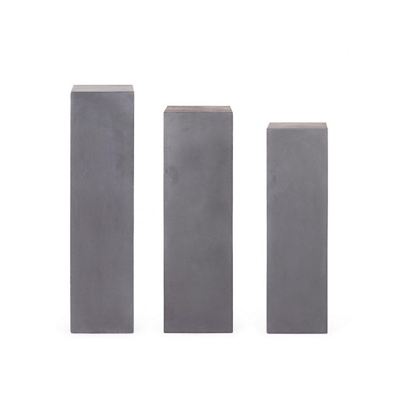 Set 3 colonne arredo giardino quadrate antracite Melange