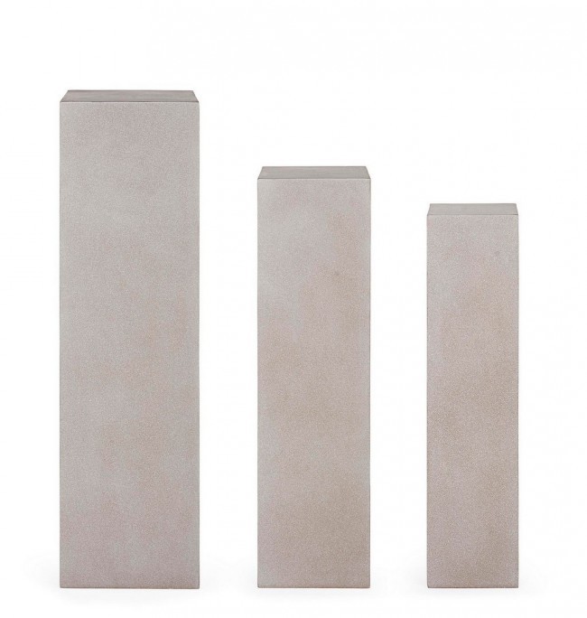 Set 3 colonne quadrate arredo giardino tortora Melange