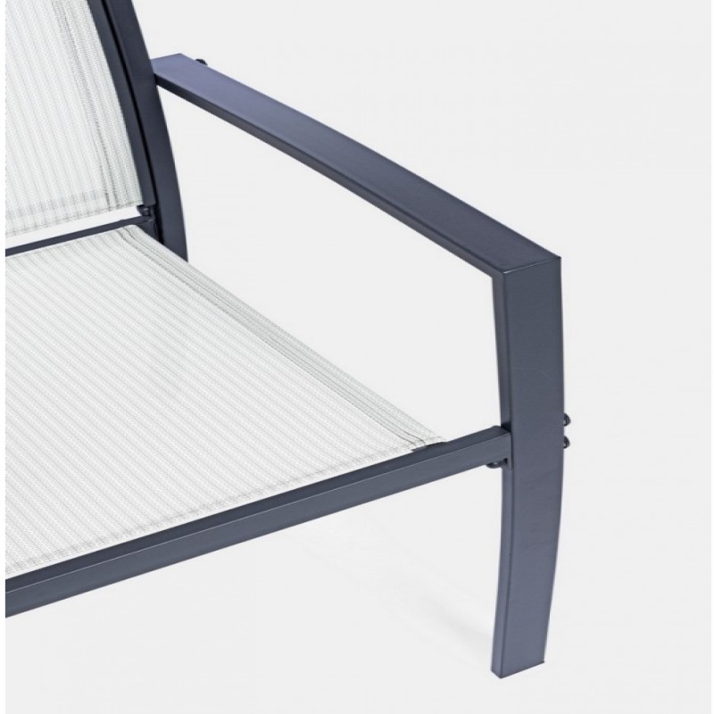 Set 3 pezzi da giardino salotto in metallo Auri antracite