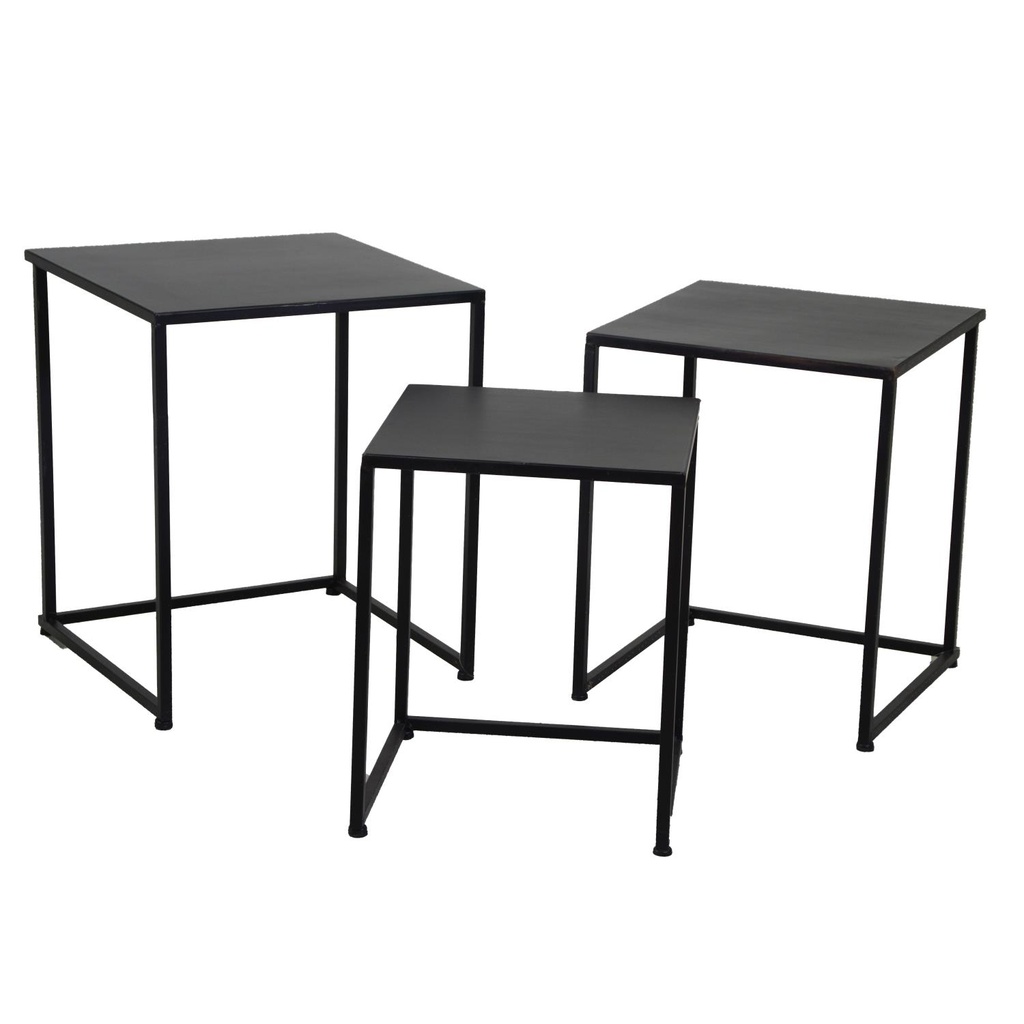 Set 3 tavolini nero   48 x 56 x 48