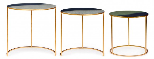 Set 3 tavolino in metallo stile atmosphere
