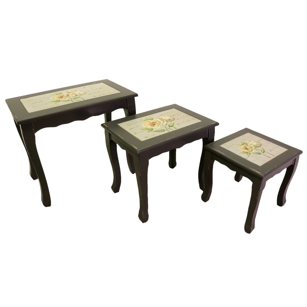 Set 3 tavolino rose w-4039 cm63x39h54