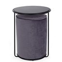 Set combinato moderno tavolino-pouf Annika grigio scuro