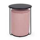 Set combinato moderno tavolino-pouf Annika rosa antico