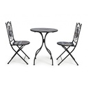 Set da giardino tavolo e 2 sedie con decori in ceramica Huston