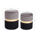 Set due pouf moderni apribili grigio nero oro