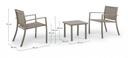 Set giardino da 3 salotto metallo tortora Auri