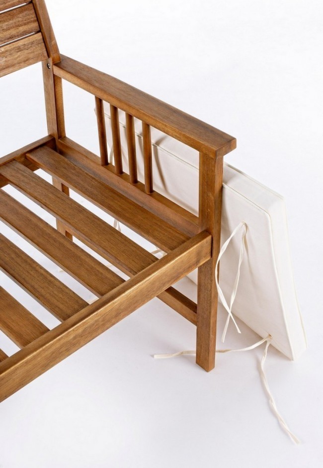 Set salotto in legno acacia noemi con cuscini