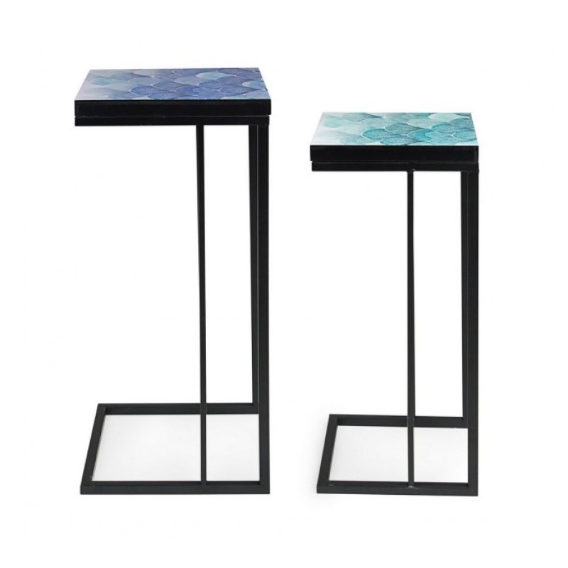 Set tavolini moderni arredo industrial pz 2