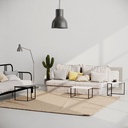 Set tre tavolini sovrapponibili OhLady bianco e antracite con gambe nere