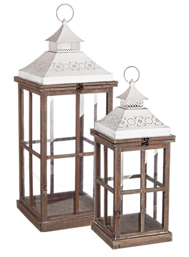 Set2 Lanterna Merletto Bianco-Nat.