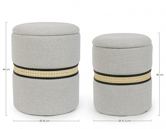 Set2 Pouf Contenitore Karina Grigio Ch