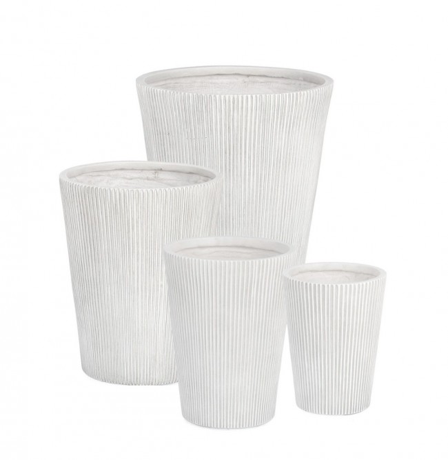 Set4 P.Vaso Ribbed Svas Bianco