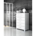 Six drawer tall chest of drawers Bianco Cenere 70x41x h112 cm