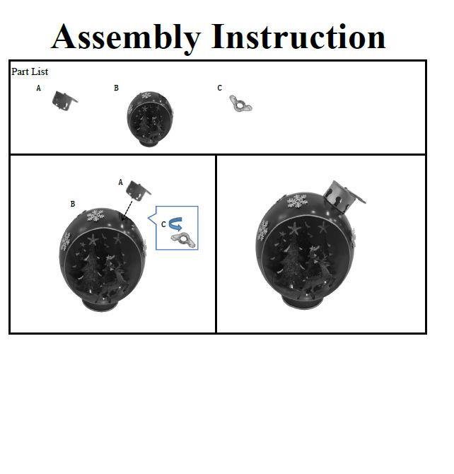 Reindeer metal sphere with red led cm25x30h40