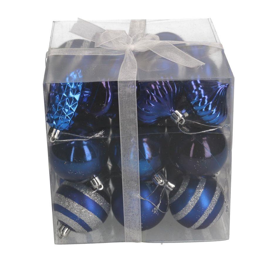 Sfera plastica blu confezione 30 pezzi cmø6